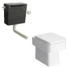 Nova Bathroom Nova High Gloss White BTW WC Unit Incl. Cistern + Square Pan W500 X D200mm -Croydex shop sqnovabtwunit n d6