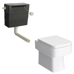 Nova Bathroom Nova High Gloss White BTW WC Unit Incl. Cistern + Square Pan W500 X D200mm