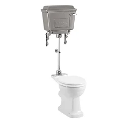 Urlington Bathroom Burlington Rimless Medium Level WC With Aluminium Lever Cistern 8 Urlington Bathroom Burlington Rimless Medium Level WC With Aluminium Lever Cistern -Croydex shop t71chrt33chrp20 l