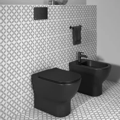 Ideal Standard Tesi Silk Black AquaBlade Back To Wall WC + Soft Close Seat