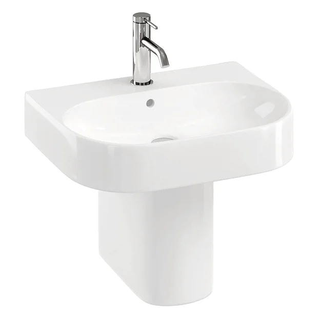 Britton Bathrooms Trim 500mm 1TH Basin With Semi Pedestal 4 Britton Bathrooms Trim 500mm 1TH Basin With Semi Pedestal - Image 2