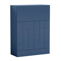 Venice Abstract Blue Complete Toilet Unit W. Pan, Cistern + Matt Black Flush -Croydex shop va6wcbluchd2