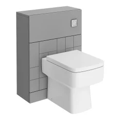 Venice Abstract Grey Complete Toilet Unit W. Pan, Cistern + Polished Chrome Flush -Croydex shop va6wcgrych l