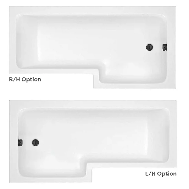 Venice Shower Bath - 1700 L Shaped W. Matt Black Abstract Grid Screen + Satin Blue Panel 5 Venice Shower Bath - 1700 L Shaped W. Matt Black Abstract Grid Screen + Satin Blue Panel - Image 3