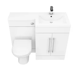Valencia 1100mm Combination Bathroom Suite Unit With Basin + Round Toilet -Croydex shop val1100r n d2