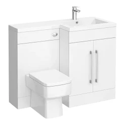 Valencia 1100mm Bathroom Combination Suite Unit With Basin + Square Toilet -Croydex shop val1100s detail1