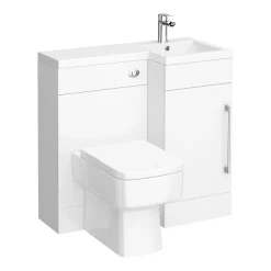 Valencia 900mm Combination Bathroom Suite Unit + Square Toilet -Croydex shop val900s d1