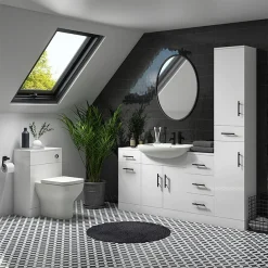 Venice 500x300mm White Gloss BTW Toilet Unit Incl. Cistern + Modern Pan