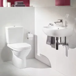 Villeroy & Boch Villeroy And Boch O.novo Rimless Close Coupled Toilet (Bottom Entry Water Inlet) + Soft Close Seat -Croydex shop vbonsisc d3 1
