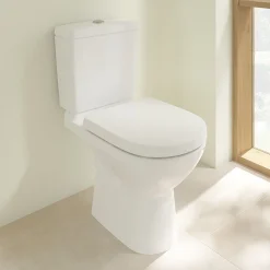 Villeroy & Boch Villeroy And Boch O.novo Rimless Close Coupled Toilet (Side/Rear Entry Water Inlet) + Soft Close Seat -Croydex shop vbonsisc l