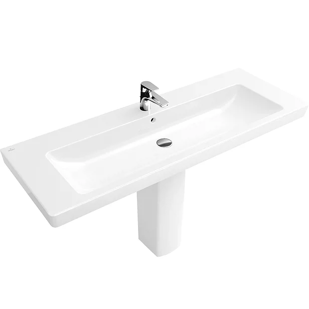Villeroy & Boch Villeroy And Boch Subway 2.0 1300mm 1TH Basin + Semi Pedestal 3 Villeroy & Boch Villeroy And Boch Subway 2.0 1300mm 1TH Basin + Semi Pedestal