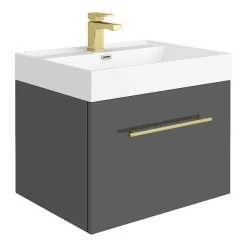 Valencia Bathroom Suite (Toilet, Grey Vanity With Brass Handle, L-Shaped Bath + Screen) 10 Valencia Bathroom Suite (Toilet, Grey Vanity With Brass Handle, L-Shaped Bath + Screen) -Croydex shop vbsggbb6 d1
