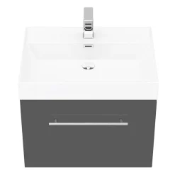 Valencia Bathroom Suite (Toilet, Grey Vanity With Chrome Handle, L-Shaped Bath + Screen) -Croydex shop vbsggch6 d2