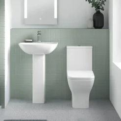 Venice Modern BTW Close Coupled Toilet + Soft Close Seat -Croydex shop vbtwcc d1
