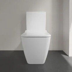 Villeroy & Boch Villeroy And Boch Venticello DirectFlush Rimless BTW Close Coupled Toilet (Side/Rear Entry Water Inlet) + Soft Close Seat -Croydex shop vbvobiccr d2 1