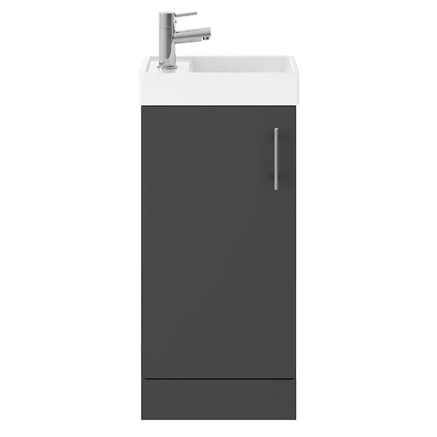 Venice Small Gloss Grey Cloakroom Suite 5 Venice Small Gloss Grey Cloakroom Suite - Image 3
