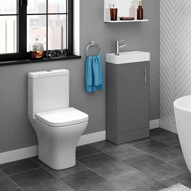 Venice Small Gloss Grey Cloakroom Suite 4 Venice Small Gloss Grey Cloakroom Suite - Image 2