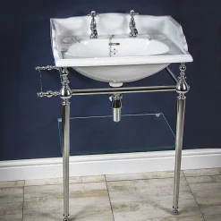 Silverdale Bathroom Silverdale Victorian 635mm Wide Basin With Chrome Stand