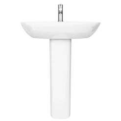 Venice Modern Corner Basin + Pedestal (1 Tap Hole) -Croydex shop vcrnbp d2