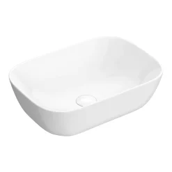 Venice Cloakroom Suite (465mm Countertop Basin, Gloss White Floating Shelf + Toilet) -Croydex shop vcs01d4 1