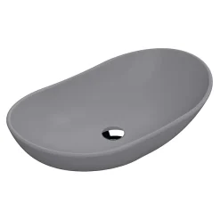 Venice Matt Grey Oval Counter Top Basin - 615 X 360mm