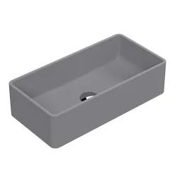 Venice Matt Grey Rectangular Counter Top Basin - 465 X 235mm