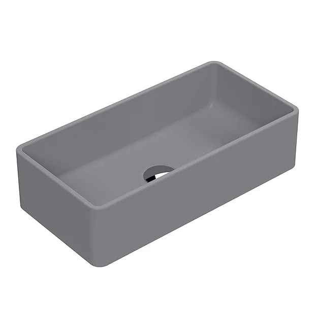 Venice Matt Grey Rectangular Counter Top Basin - 465 X 235mm 3 Venice Matt Grey Rectangular Counter Top Basin - 465 X 235mm