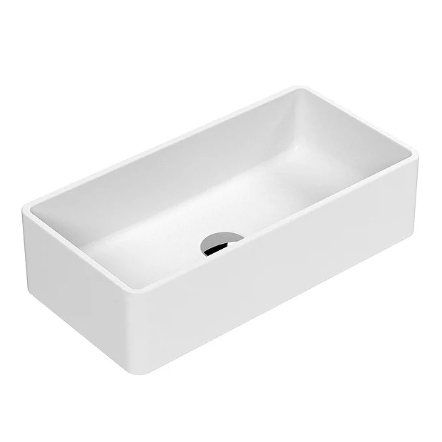 Venice Matt White Rectangular Counter Top Basin - 465 X 235mm 3 Venice Matt White Rectangular Counter Top Basin - 465 X 235mm