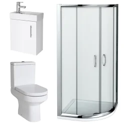Newark Quadrant Shower Enclosure With En-suite Set -Croydex shop venturaquadrantshowerenclosurewithensuitesetd1