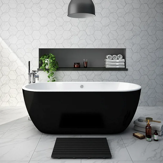 Victorian Plumbing Verona Black Freestanding Modern Bath 4 Victorian Plumbing Verona Black Freestanding Modern Bath - Image 2