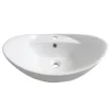 Victorian Plumbing Faro Oval Counter Top Basin 1TH - 590 X 395mm -Croydex shop ves010 d3
