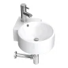 Victorian Plumbing Othello Round Wall Hung Corner Basin 1TH - 310 X 440mm -Croydex shop ves035 n d2