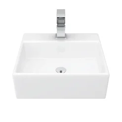 Victorian Plumbing Cubetto 340 X 295mm Wall Hung Small Cloakroom Basin 1TH -Croydex shop ves037 n d1