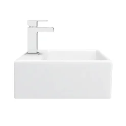 Victorian Plumbing Cubetto 340 X 295mm Wall Hung Small Cloakroom Basin 1TH -Croydex shop ves037 n d3