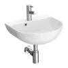 Victorian Plumbing Harmonia Curved Wall Hung Basin 1TH - 440 X 365mm -Croydex shop ves056 n d1