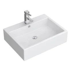 Victorian Plumbing Kyoto Large Rectangular 600 X 460mm 1TH Wall Hung Basin 10 Victorian Plumbing Kyoto Large Rectangular 600 X 460mm 1TH Wall Hung Basin -Croydex shop ves132 d2