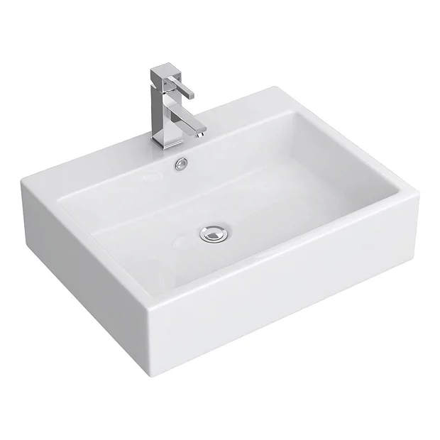 Victorian Plumbing Kyoto Large Rectangular 600 X 460mm 1TH Wall Hung Basin 5 Victorian Plumbing Kyoto Large Rectangular 600 X 460mm 1TH Wall Hung Basin - Image 3