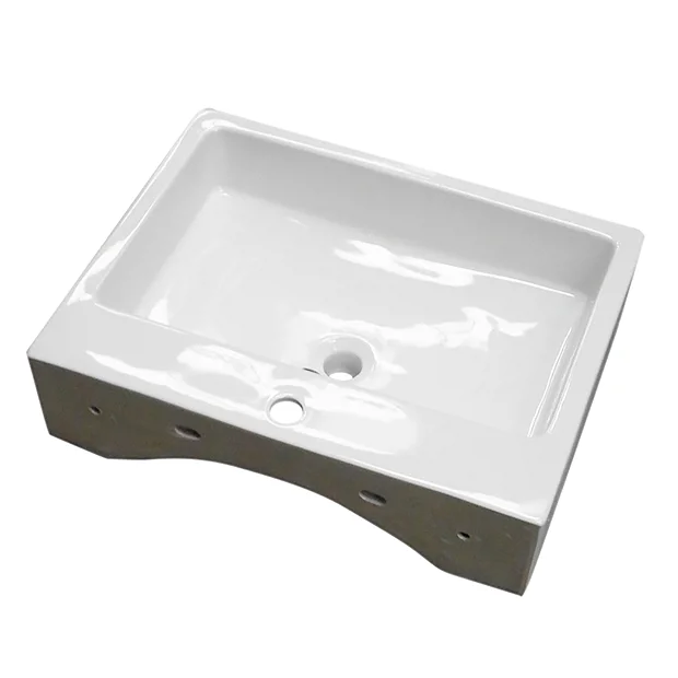 Victorian Plumbing Kyoto Large Rectangular 600 X 460mm 1TH Wall Hung Basin 3 Victorian Plumbing Kyoto Large Rectangular 600 X 460mm 1TH Wall Hung Basin
