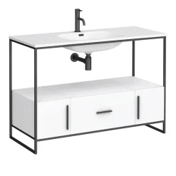Venice 1200 Black Frame Basin Washstand Incl. Solid Stone Basin -Croydex shop vmw12ws1d2cd1