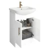 Venice 560mm Gloss White Vanity Unit With Brushed Brass Handles + Toilet Package 1 Venice 560mm Gloss White Vanity Unit With Brushed Brass Handles + Toilet Package -Croydex shop vn56bbwcpk d7