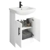 Venice 560mm Gloss White Vanity Unit With Matt Black Handles + Toilet Package -Croydex shop vn56wcpk d6