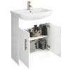 Venice 665mm Gloss White Vanity Unit With Brushed Brass Handles + Toilet Package -Croydex shop vn65bbwcpk d6