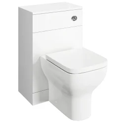 Venice 665mm Gloss White Vanity Unit With Matt Black Handles + Toilet Package -Croydex shop vn65wcpk d2