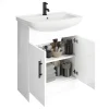 Venice 665mm Gloss White Vanity Unit With Matt Black Handles + Toilet Package -Croydex shop vn65wcpk d6