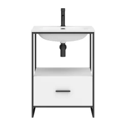 Venice 600 Black Frame Basin Washstand Incl. Solid Stone Basin 12 Venice 600 Black Frame Basin Washstand Incl. Solid Stone Basin -Croydex shop vws6 d4