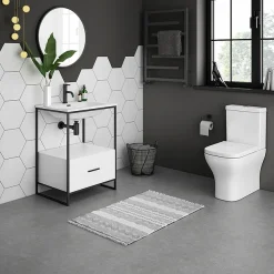 Venice 600 Black Frame Basin Washstand Incl. Solid Stone Basin 11 Venice 600 Black Frame Basin Washstand Incl. Solid Stone Basin -Croydex shop vws6 n d2