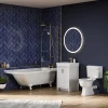 Victorian Plumbing Appleby 1700 Roll Top Shower Bath With Brushed Brass Screen + White Leg Set -Croydex shop whba17bs d6