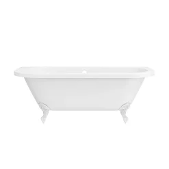 Victorian Plumbing Admiral 1685 Back To Wall Roll Top Bath + White Leg Set -Croydex shop whtadmiral1685b d5