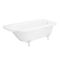 Victorian Plumbing Appleby 1700 Roll Top Shower Bath + White Leg Set -Croydex shop whtap1700b l