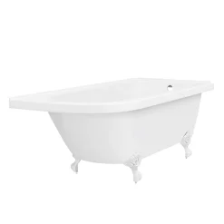 Victorian Plumbing Appleby 1700 Roll Top Shower Bath + White Leg Set -Croydex shop whtap1700b n d2